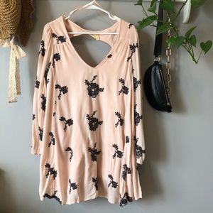 FREE PEOPLE EMBROIDERED TUNIC DRESS